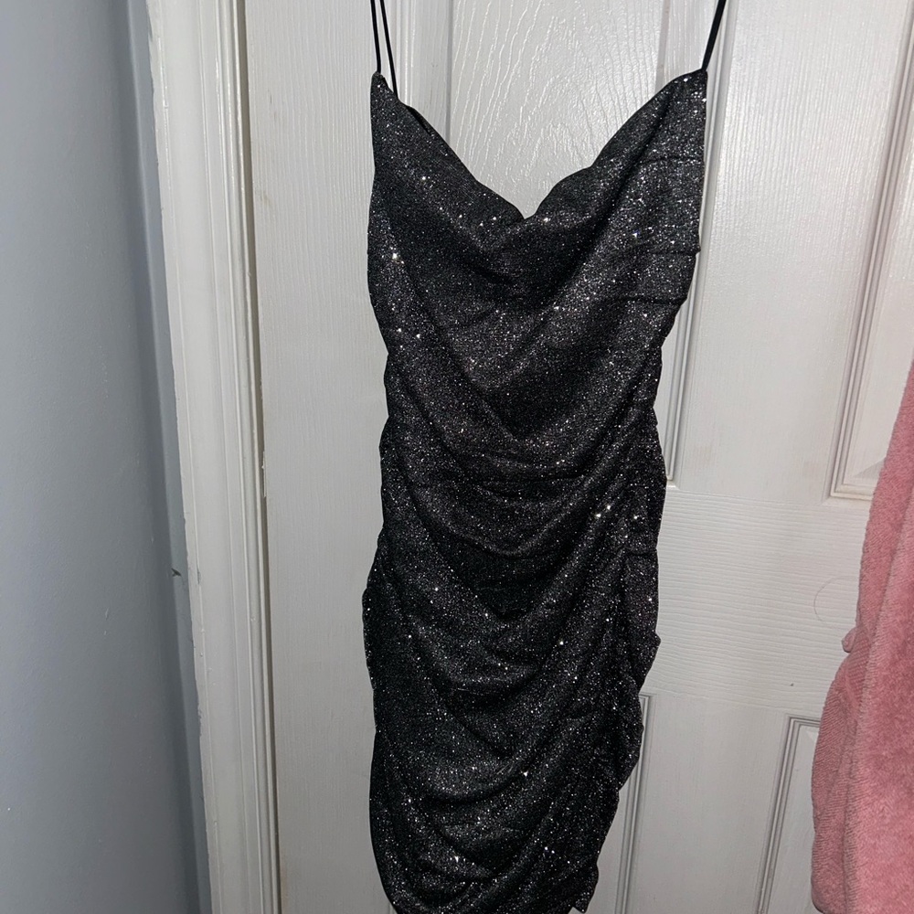 Elegant Black Glitter Dress